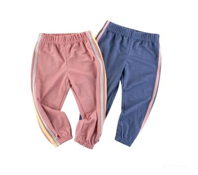 China Color Stripe Contract Kids Sportswear Cotton Spring Jogger Multi Breathable Loose Casual Pants Unisex Gym Clothes for sale