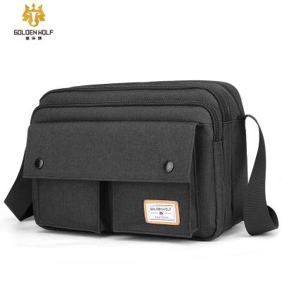 China Newspaper Used 2020 New Arrival Gold Fashion Wolf Messenger Bags For Men Waterproof Shoulder Bag Men for sale