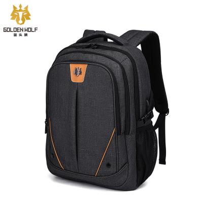 China With Usb 2020 Golden Wolf Laptop USB Charging Custom Bag One Back Man Waterproof Rucksack Backpack Men Mochila for sale