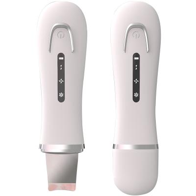 China Rechargeable Ultrasonic Skin Scrubber DEEP CLEANSING Machine with Stainless Steel Spatula for sale