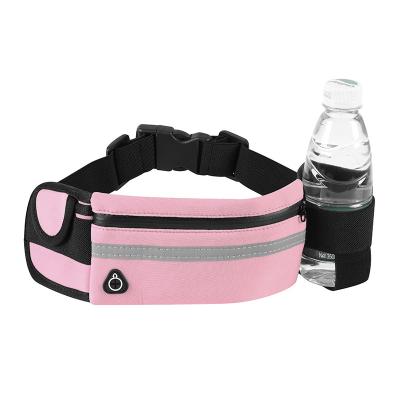 China Outdoor Waterproof Neoprene Running Waist Bag Custom Fanny Pack With Water Bottle Holder for sale