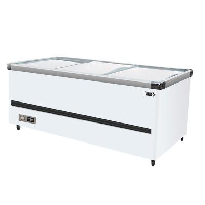 China Good Quality Single-temperature Open Top Display Island Chest Freezer For Supermarket Deli Island Showcase Commercial Combo Freezer for sale