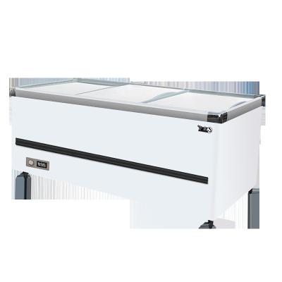 China Single-temperature Horizontal Freezer/Island Freezer/Chest Freezer For Sale Commercial Supermarket Storage Combined Deep Sliding Glass Door Island for sale