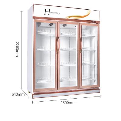 China Double-temperature Advantageous Price Restaurant Supermarket Rose Gold Cold Drink Refrigerator for sale