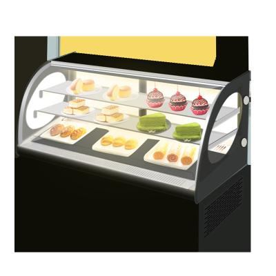 China Professional 1.6m Single-temperature Square Glass Refrigerated Showcase Fan Bakery Cake Cooling Refrigerator for sale