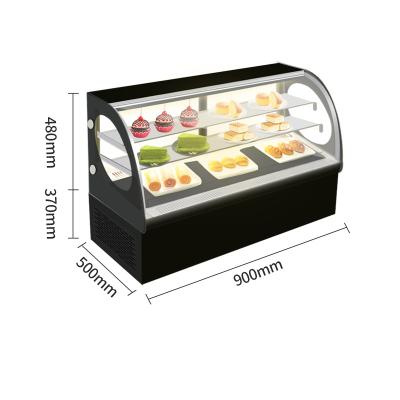 China Single-temperature Glass Cake Display Showcase Bakery Cake Display Arc Door Commercial Supermarket Cabinet for sale