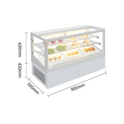 China Hot Sale Single-temperature Large Size Commercial Island Display Freezer Curved Glass Cake Display Showcase for sale