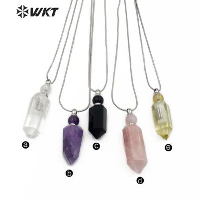 China WT-N1161 Fashion Classic Wholesale Classic Silver Necklace With Perfume Bottle Stone Pendant Silver Necklace for sale