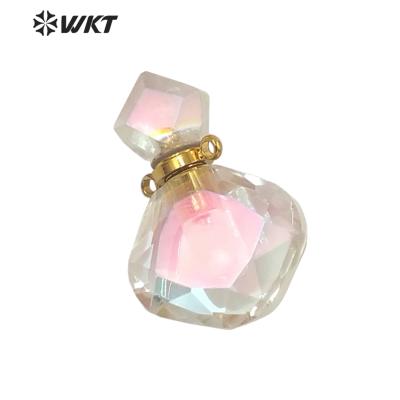 China WT-P1674 Stunning Angel Aura Quartz Perfume Bottle Fashion Newest Faceted Desk / Pendant Cut From Quarry For Necklace for sale