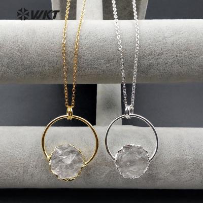 China New Style STONE WT-N1014 Wholesale Raw Crystal Big Quartz Stone Ring Necklace for sale