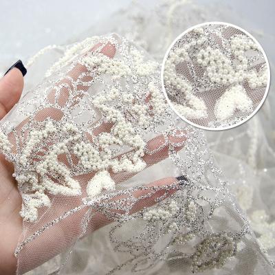 China Wholesale Breathable Embroidered Tulle Lace Fabric Dress Making Lace Fabric Garment Knitting Bronzing Fabric for sale