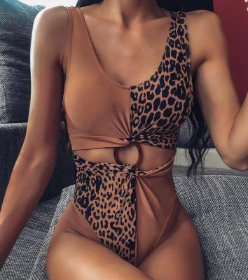 China 2020 New Breathable Leopard Printing One Piece Swimsuit Push Up High Waist Women Swimwear Bathing Suit for sale