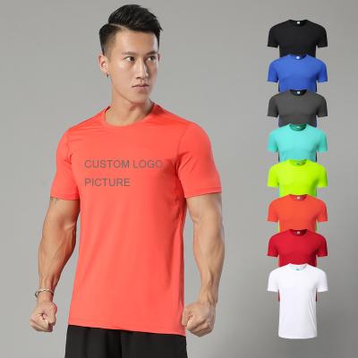 China 100% Quick Dry 100% Polyester Sublimation Printing Men's Sportswear Single White Run Custom Wholesale Anti-Shrink Gym T-Shirt For Men for sale