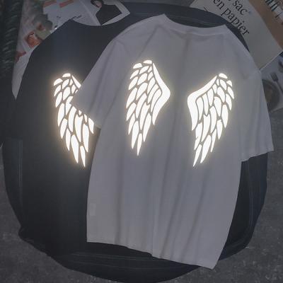 China Free Sample Anti-Wrinkle Reflective Luxury Customization Cotton Reflecting T-shirt Reflecting Light In The Dark Custom Size Men's Pulse Logo T-shirt for sale