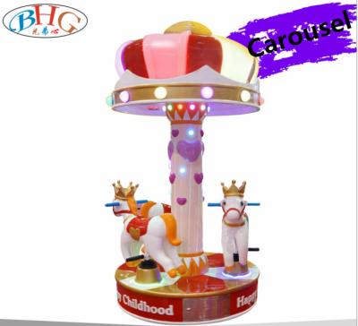 China PVC Mini Amusement Park Carousel PVC Coin Operated Kiddie Rides Equipment Small Carousel Horse For Sale for sale