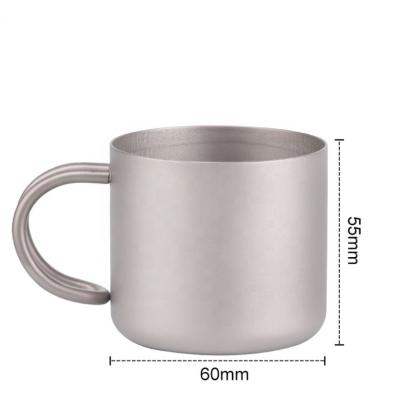 China Drinkware 110ml Double Wall Camping Coffee Water Beer Wine Cup Titanium Mug Drinkware for sale