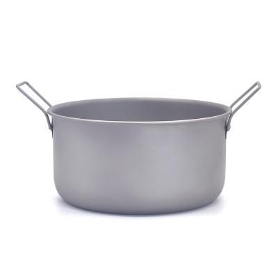 China Convenient Camping Accessories Travel Titanium Outdoor Cookware 1.9L Rising Pot With Handle For BBQ for sale