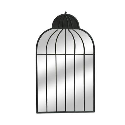 China waterproof & 2022 New Home Decor Anti-rusty Unique Design Garden Metal Window Glass Mirrors (Old) With Birdcage Shape for sale