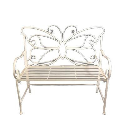 China Traditional Vintage Metal Garden Folding Butterfly Bench For Patio Chair for sale