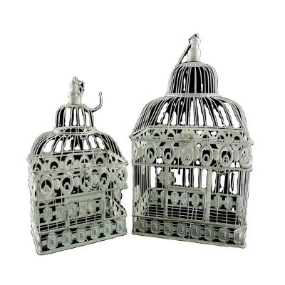 China Europe Vector Handmade Luxury Outdoor Cast Iron Metal Bird Houses Hanging Cages for sale