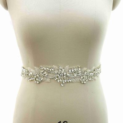 China Flatback Rhinestone Belt Bridal Wedding With Crystal Diamond Accessories Belt For Wedding Dress WRA-1038 for sale