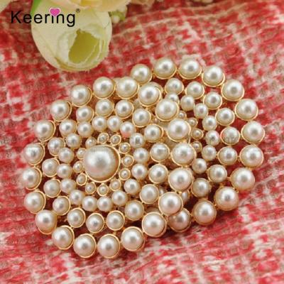 China Bridal Garment Wholesale Round Pearl Bulk Decorative Brooch WBR-1265 for sale