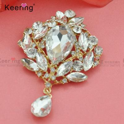 China Garment Fashion Brooch WBR-1437 Crystal Pins Large Black Diamond Accessory Wholesale for sale