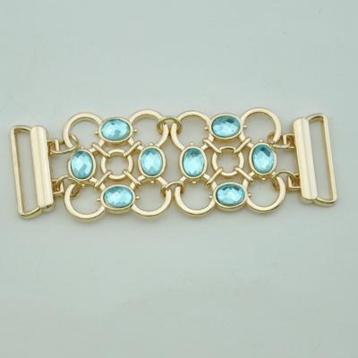 China Normal Hot Design Metal Rhinestone Buckle Connector For Bikini Clothes Shoes Belt WCKA-081 for sale