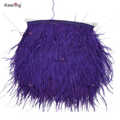 China Eco-friendly Nutrual Ostrich Feather Fringe Trimming Decorate On Wedding Accessories WFT-022 for sale