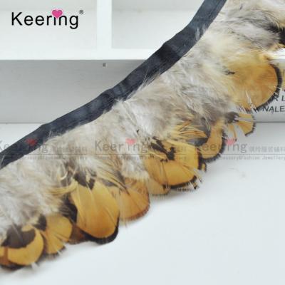 China 3D Beautiful Feather Fringe Trims Ostrich Feathers Trims Artificial Ostrich Feathers WFT-005 for sale