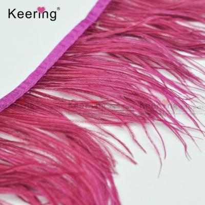 China New Arrival 13-18cm Ostrich Feather Water Soluble Trimming For Dress Decoration WFT-003 for sale