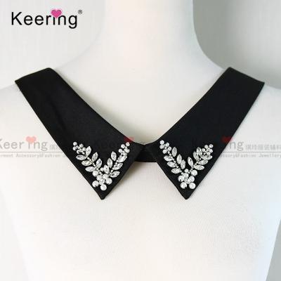 China Eco-friendly Women Detachable Collar Blouse Lapel With Rhinestone Diamond For Elegant WNLD-018 for sale