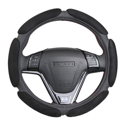 China Non-slip Pilou Steering-wheel Cover With 3D Design/Flock Fabric Car Steering Wheel Braid Diameter 38CM For 95% Car for sale