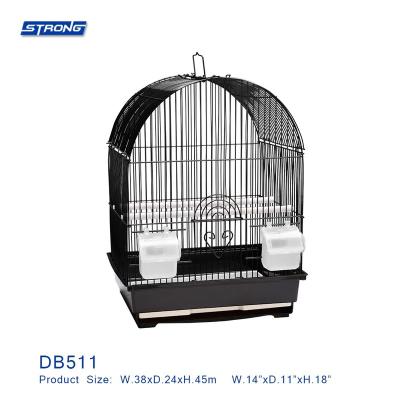 China New Viable Small Round Handmade Iron Proof Brid Cage With Drinker Easy Bird Parrot Parrot Cage DB511 for sale