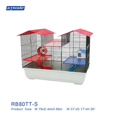 China Small Viable Luxury Durable Plastic Metal Pet Tunnel Animal Hamster Cage For Sale RB80TT-S for sale