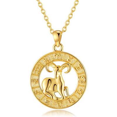 China Simple Bohemia Fashion Gold Necklace Stainless Steel Necklace Zodiac Necklace for sale