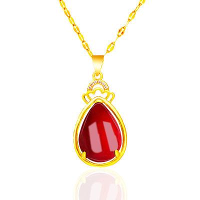 China 2021 Fashion Trendy Tasty Stone Necklace Gold Necklace Carnelian Minimalist Necklace For Woman for sale