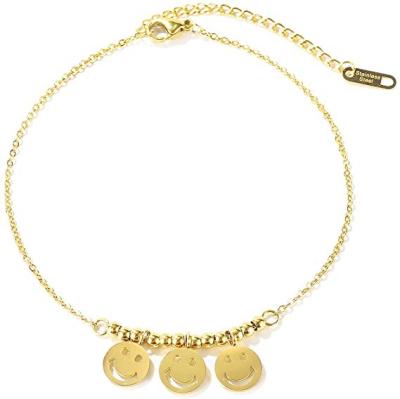 China BOHEMIA simple and elegant gold anklet chain anklet smile beaded anklet for women for sale