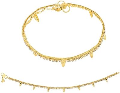 China BOHEMIA Simple Elegant Diamond Chain Anklet Gold Layered Anklet For Women for sale