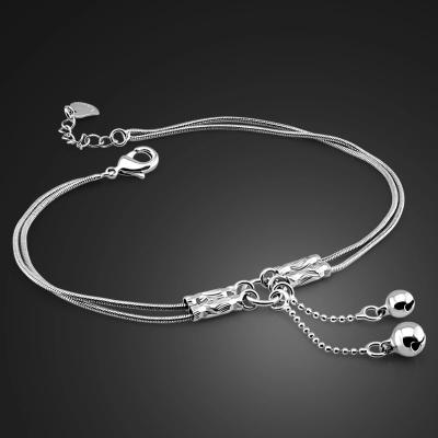 China BOHEMIA Fashion Ankle Chain Simple Silver Bell Chain Layered Anklet For Women for sale