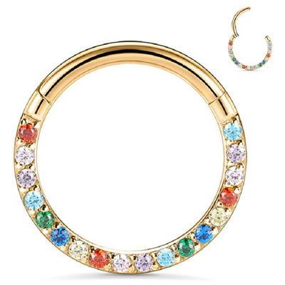 China Removable Nose Ring Colored Zircon Nose Ring 2021 Human Body Fashion Piercing Nose Ring Stainless Steel for sale