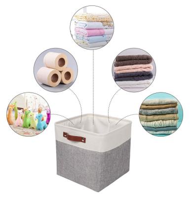 China Bathroom and Bedroom Organizer Storage Box Oxford Cloth Lining Cube Collapsible Colorful Storage Bin for sale