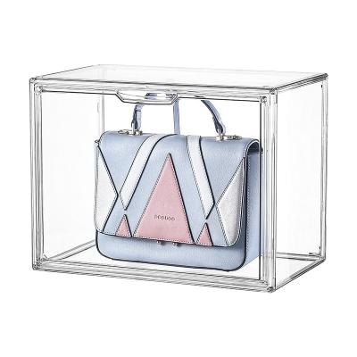 China Viable in simple design stock transparent stackable shoe or clear bags storage boxes for sale