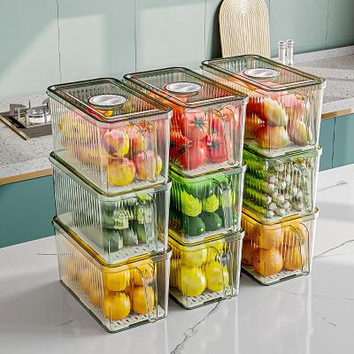 China With Fast Food Plastic Airtight Box Drawer Kitchen Container Kitchen Stackable Food Storage Box OEM ODM On Time Display PET pp Stackable Storage Box Fridge Organizer for sale