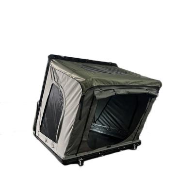 China New Design Dac Aluminum Hard Shell Triangle Quick Roof Top Opening Tent For Camping for sale