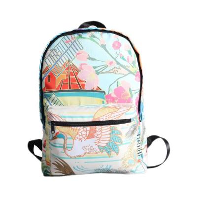 China New Fashion Polyester Customized Logo Printed Men And Women Waterproof Backpacking Leisure Sports Travel Student School Bag Large Capacity for sale