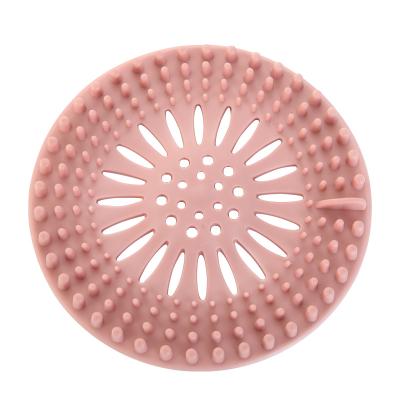 China Sustainable easy to install and clean suitable for bathroom and kitchen household bathtub hair filter durable silicone drain plug for sale