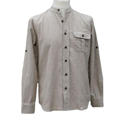 China Henry's New European and American Men's Cardigan Solid Color Long Sleeve Anti-Shrink Shirt for sale