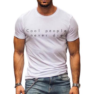 China Summer Men's Anti-pilling White Men's Monogram Casual Plus Size Short Sleeve T-Shirt for sale