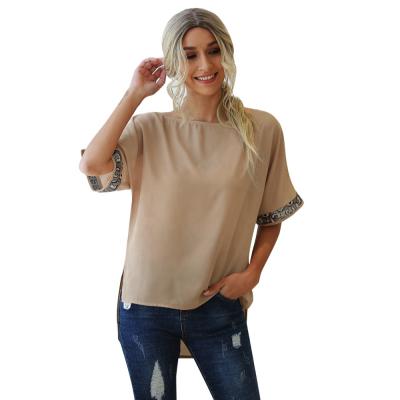 China New spring/summer anti-shrink 2021 A casual crew-necked joining together chiffon shirts for women for sale